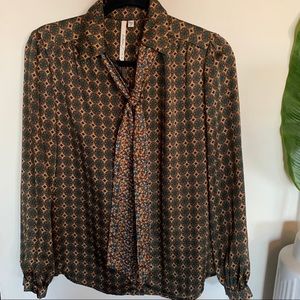 Bellatrix Button Down Mixed Print Blouse